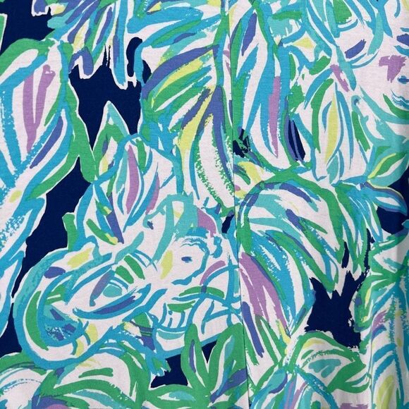 Lilly Pulitzer Women's Mini Dress Lindley Caftan Uptown Trunk Print Blue Small - Picture 9 of 9